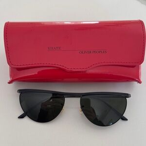 KHAITE x Oliver Peoples Black Sunglasses with Bold Red Case